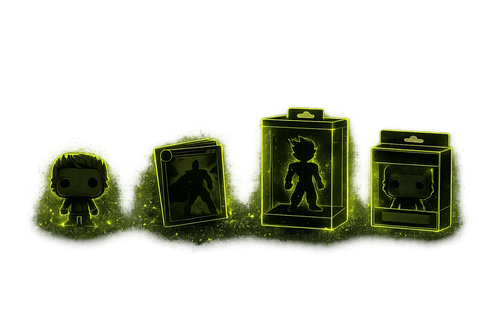 Pop culture display silhouettes